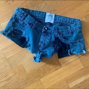 One Teaspoon ripped jean shorts